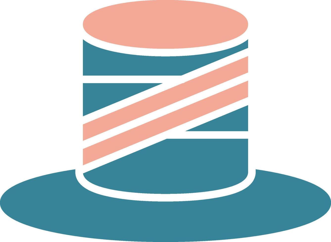 Top Hat Glyph Two Color Icon vector