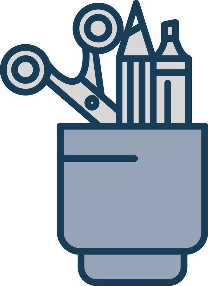 Stationery Line Filled Grey Icon vector