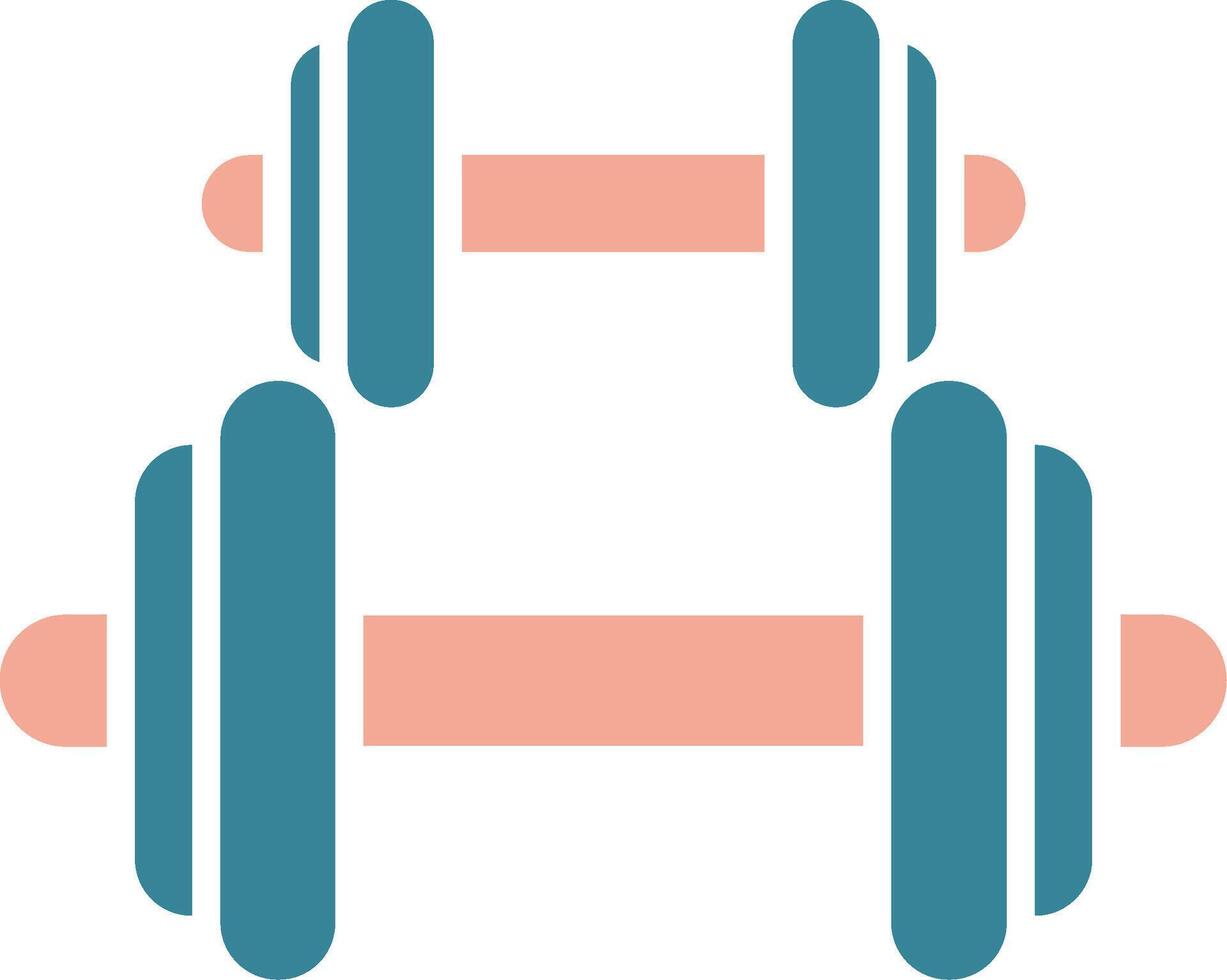 Dumbbell Glyph Two Color Icon vector