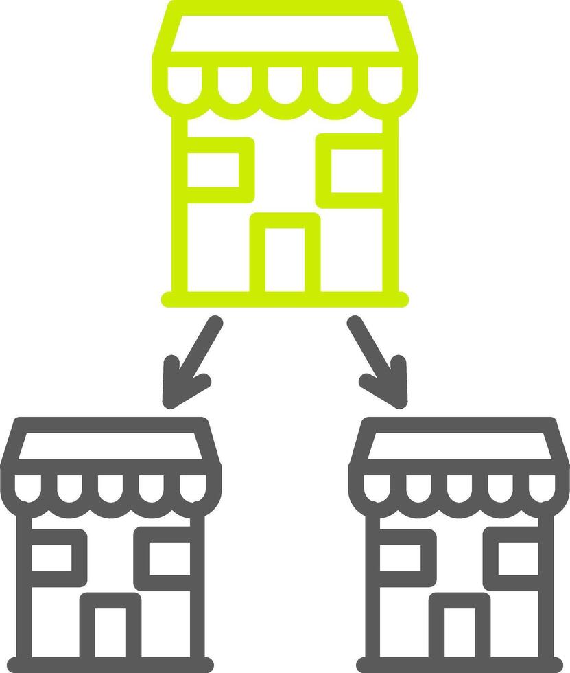 Chain Store Line Two Color Icon vector