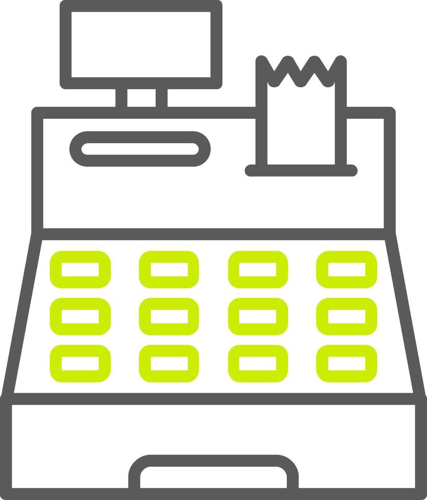 Cash Register Line Two Color Icon vector