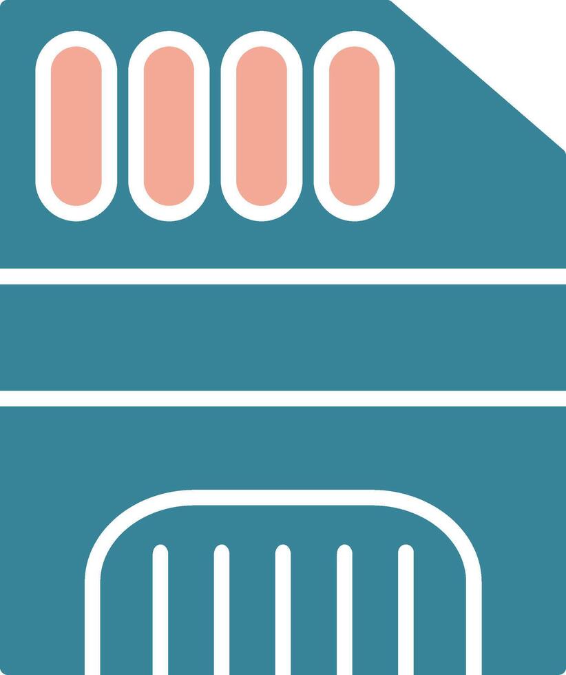 tarjeta de memoria glifo icono de dos colores vector