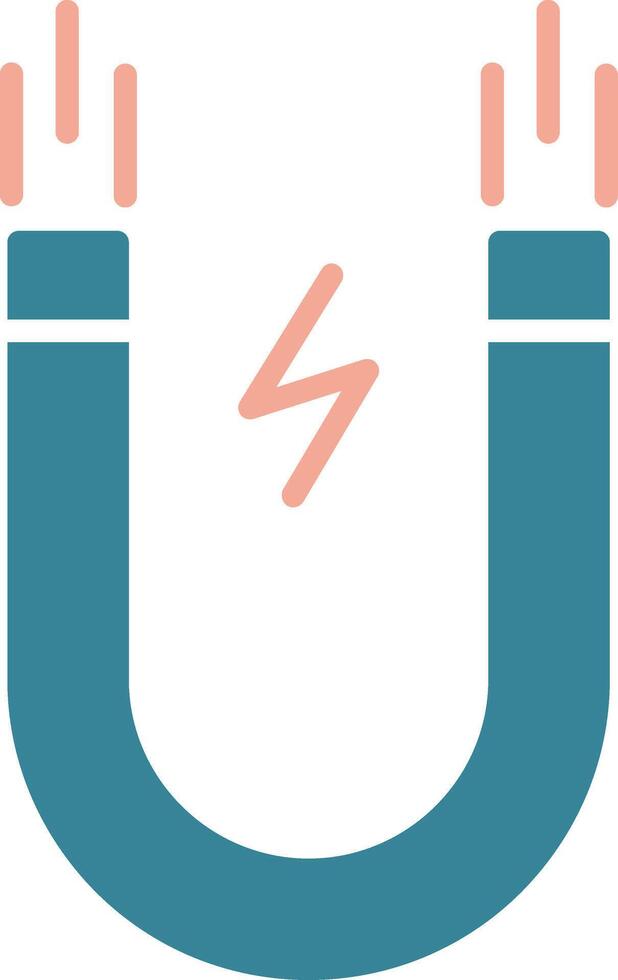 Magnet Glyph Two Color Icon vector