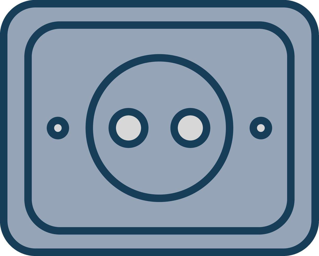 Socket Line Filled Grey Icon vector