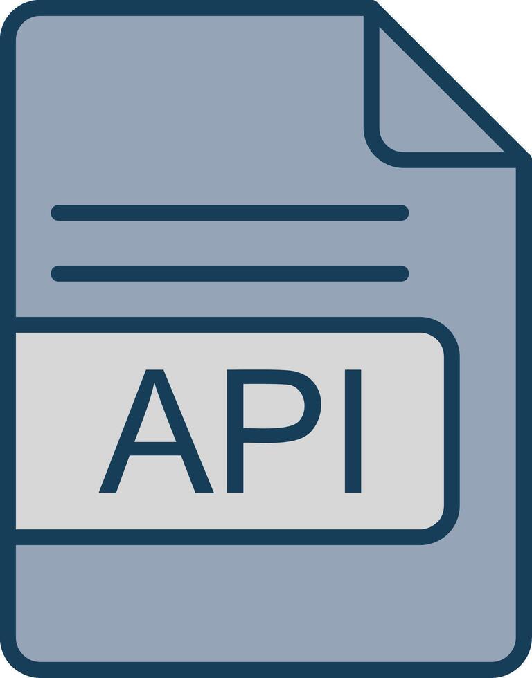 API File Format Line Filled Grey Icon vector