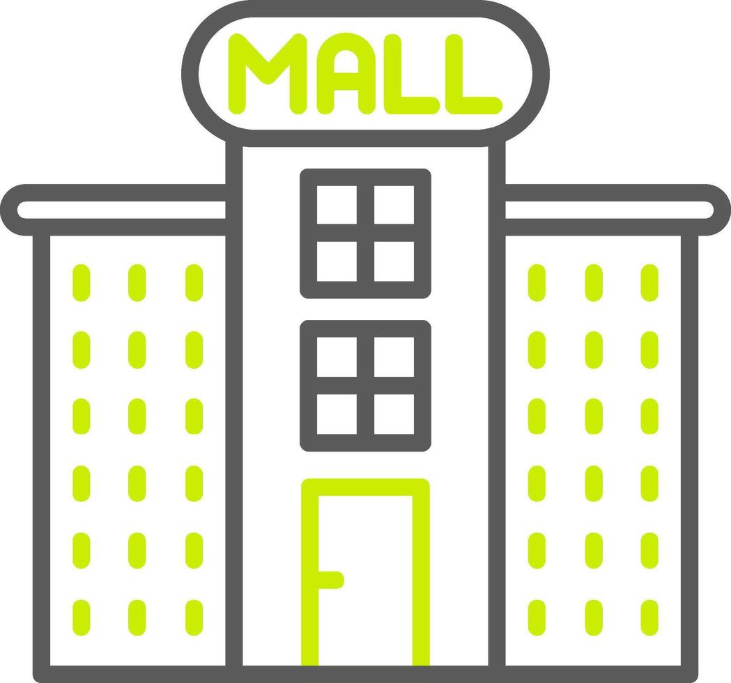 centro comercial línea icono de dos colores vector