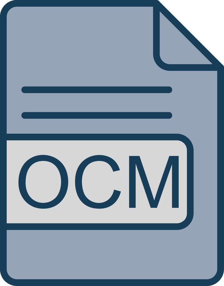 OCM File Format Line Filled Grey Icon vector