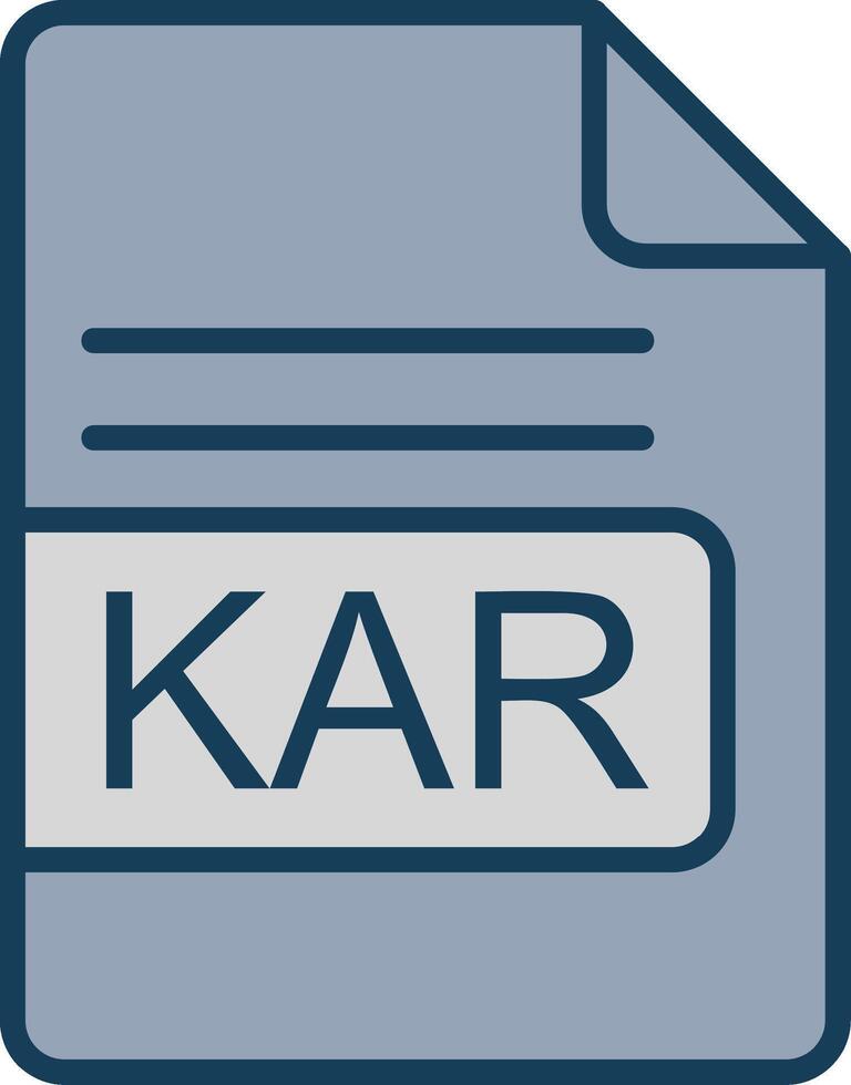 Kar archivo formato línea lleno gris icono vector