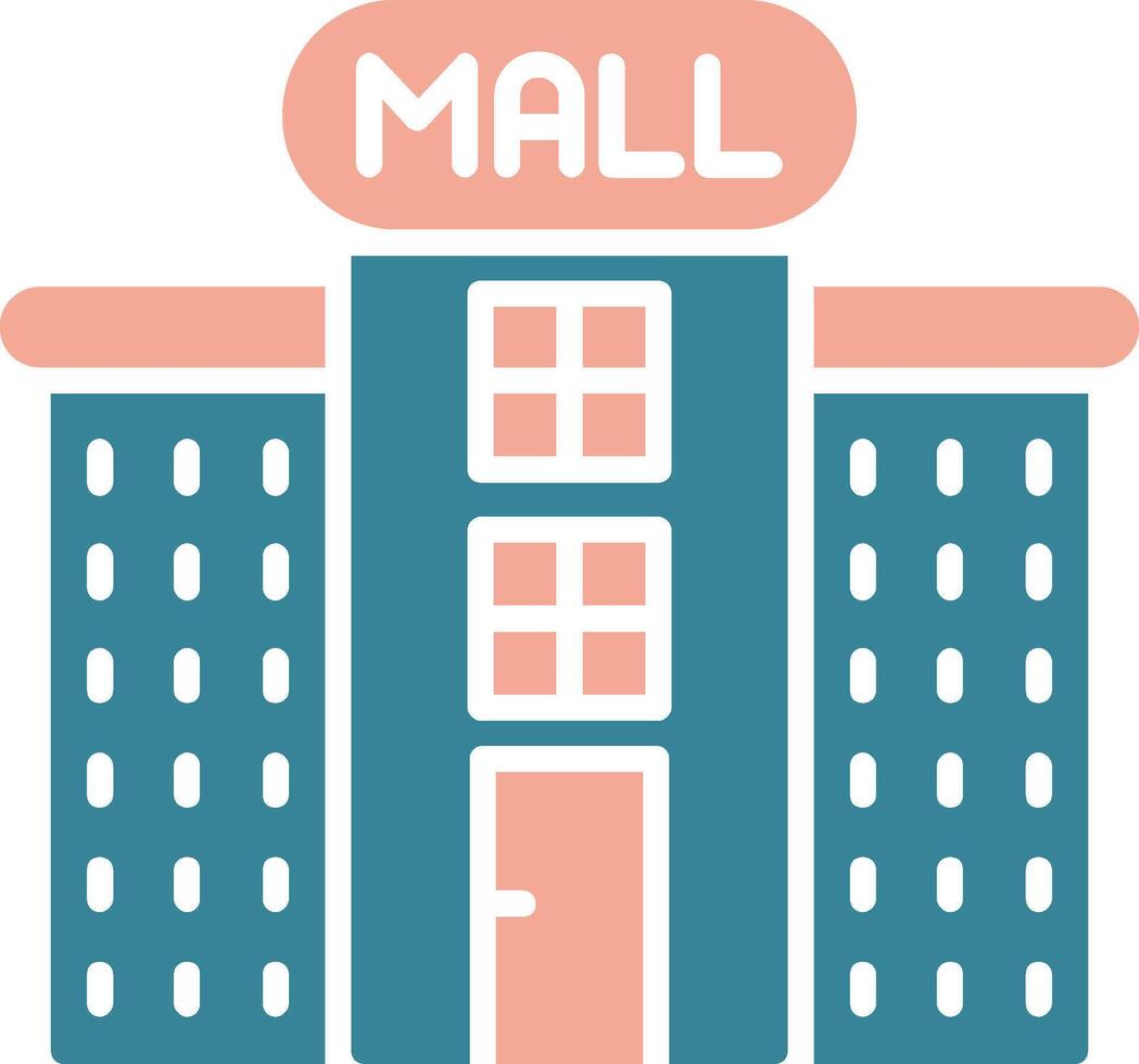 Shopping Mall Glyph Two Color Icon vector