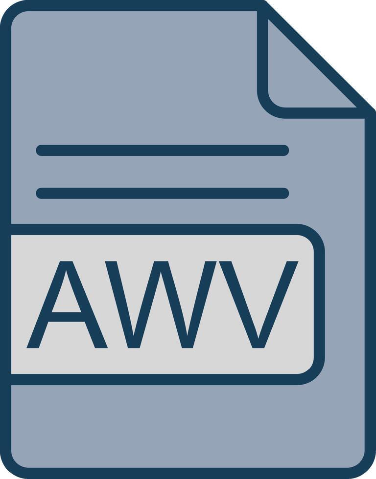AWV File Format Line Filled Grey Icon vector