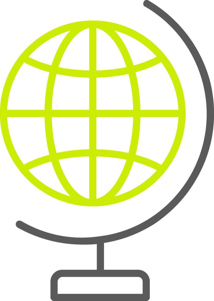 Global World Line Two Color Icon vector