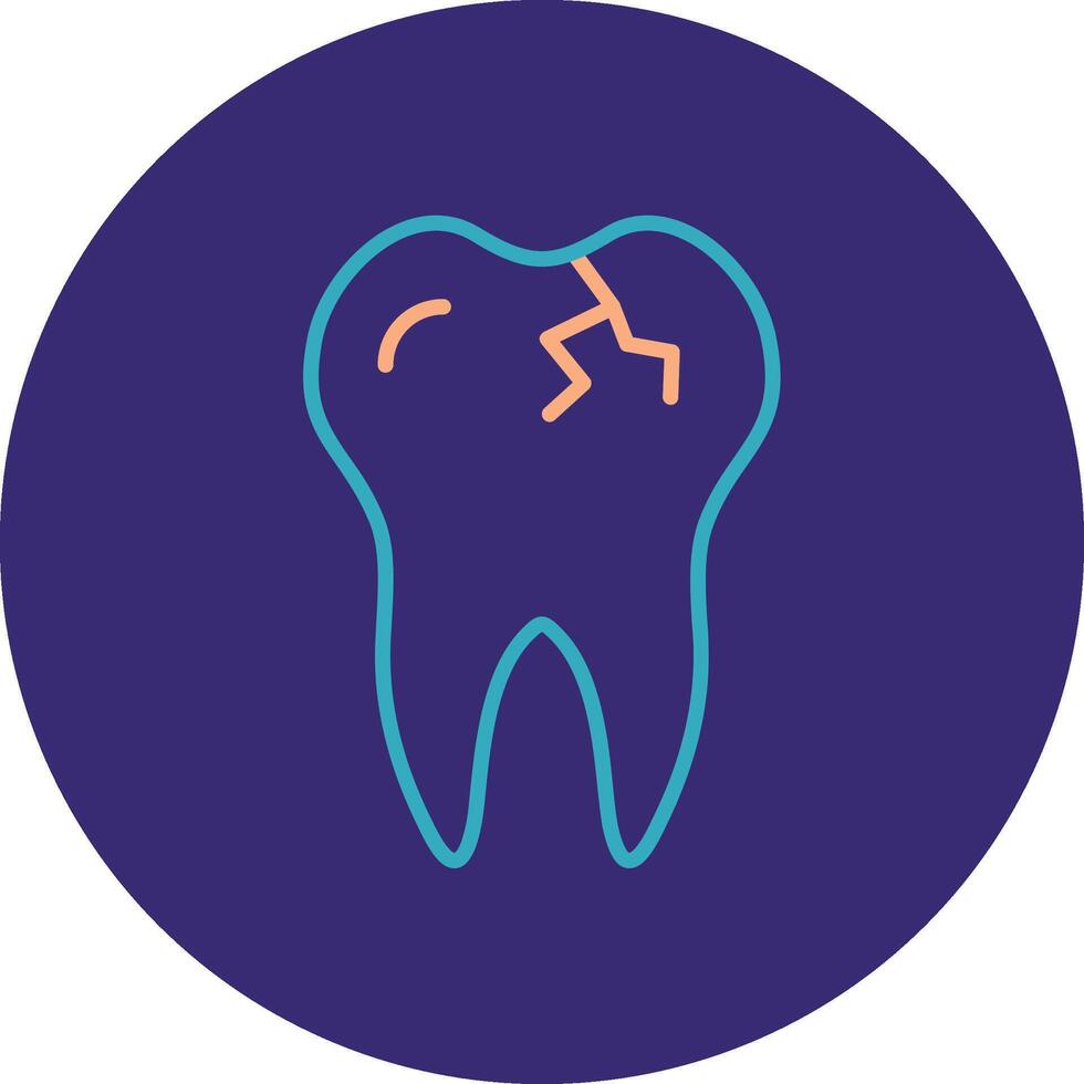 Broken Tooth Line Two Color Circle Icon vector