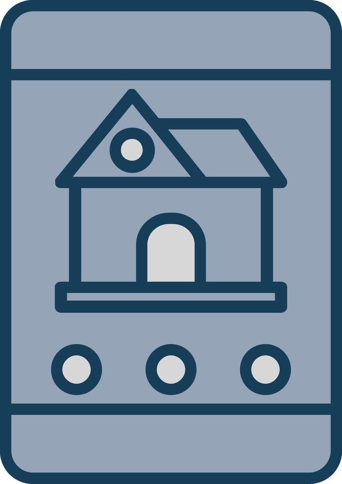 Real Estate App Line Filled Grey Icon vector