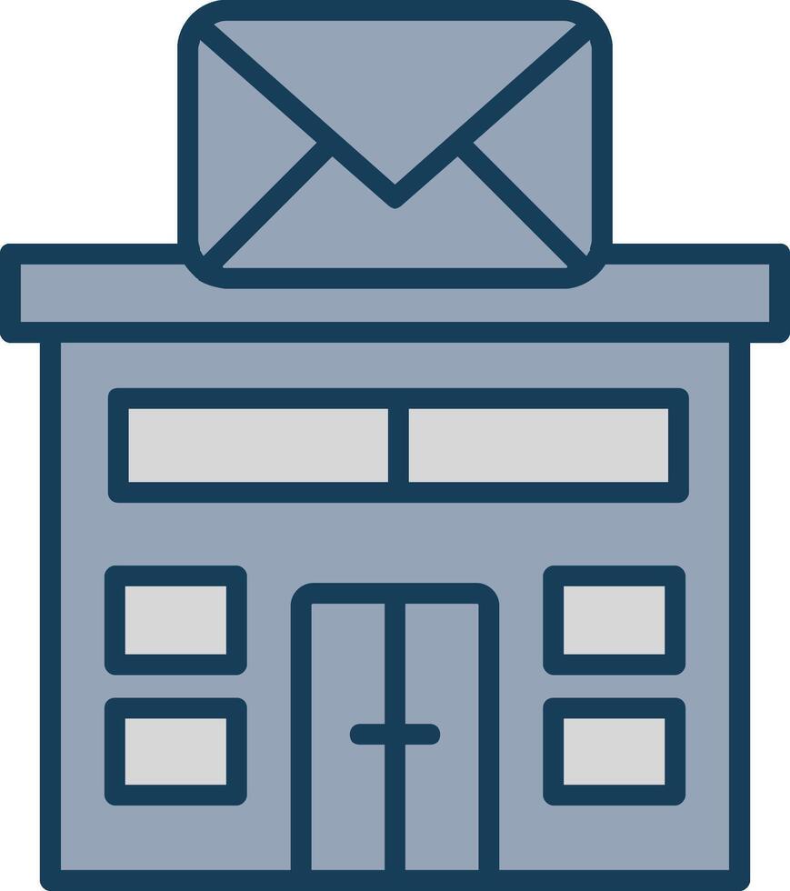 Post Office Line Filled Grey Icon vector