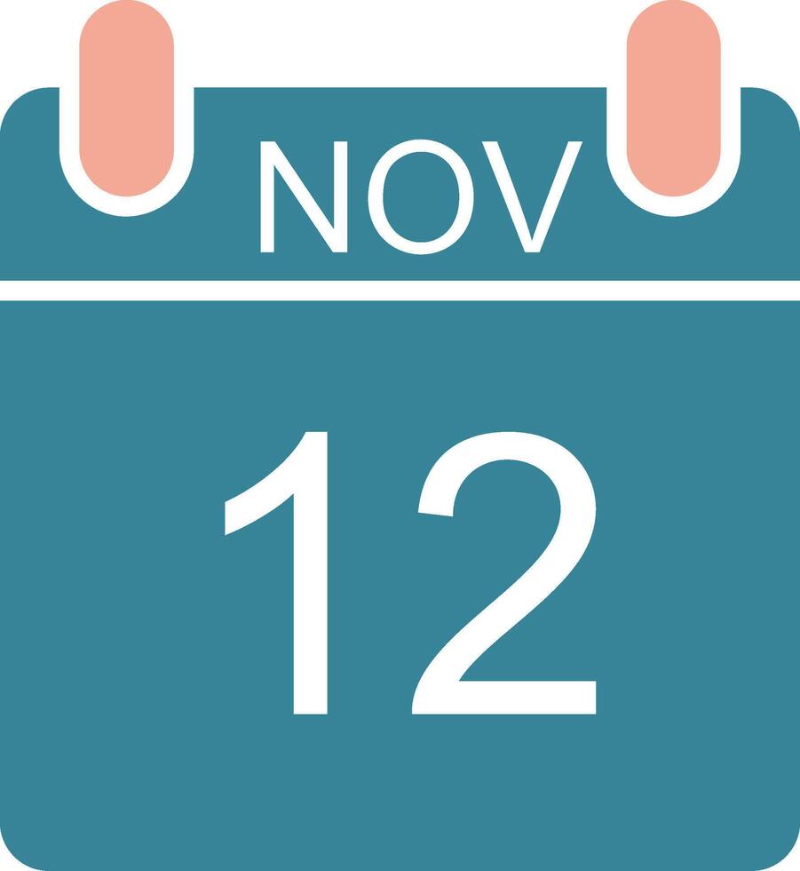 November Glyph Two Color Icon vector