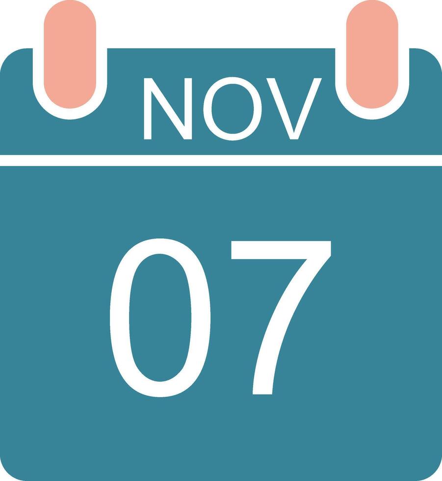 November Glyph Two Color Icon vector