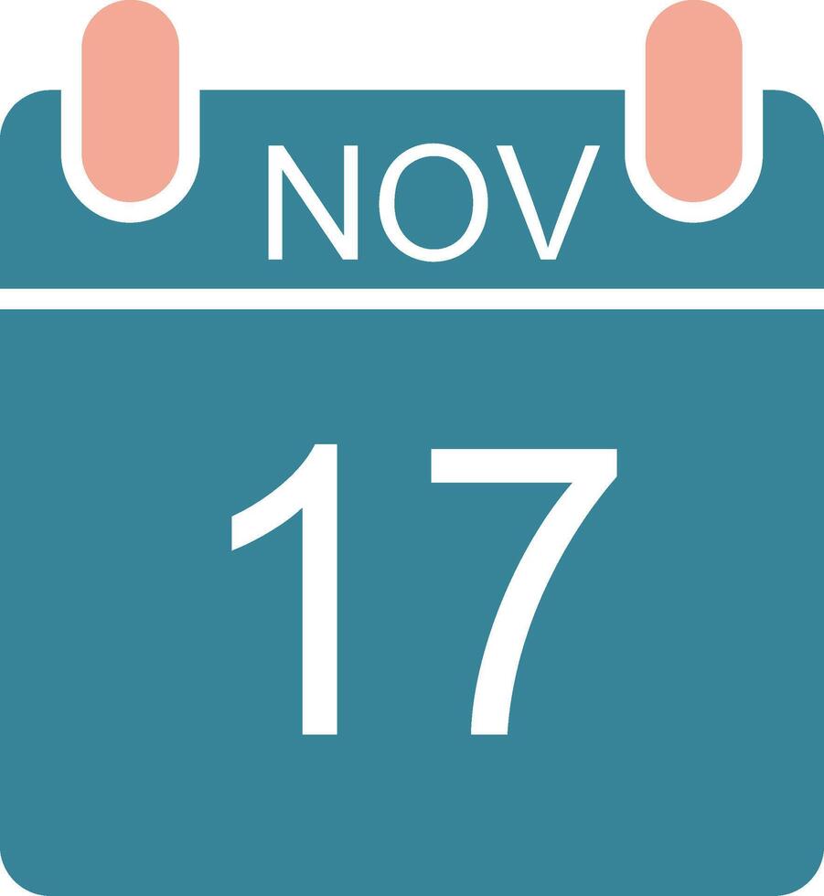 November Glyph Two Color Icon vector