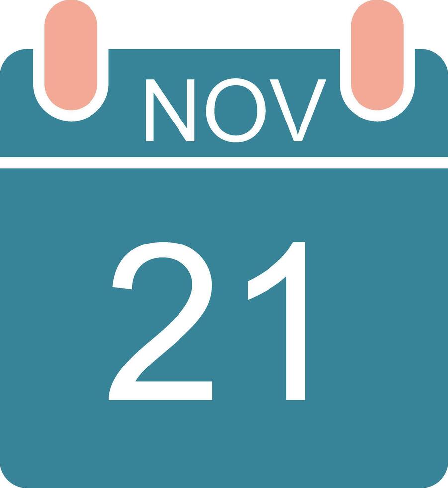 November Glyph Two Color Icon vector