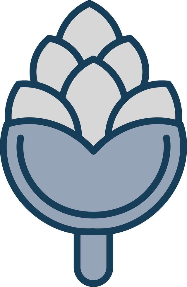 Pine Cone Line Filled Grey Icon vector