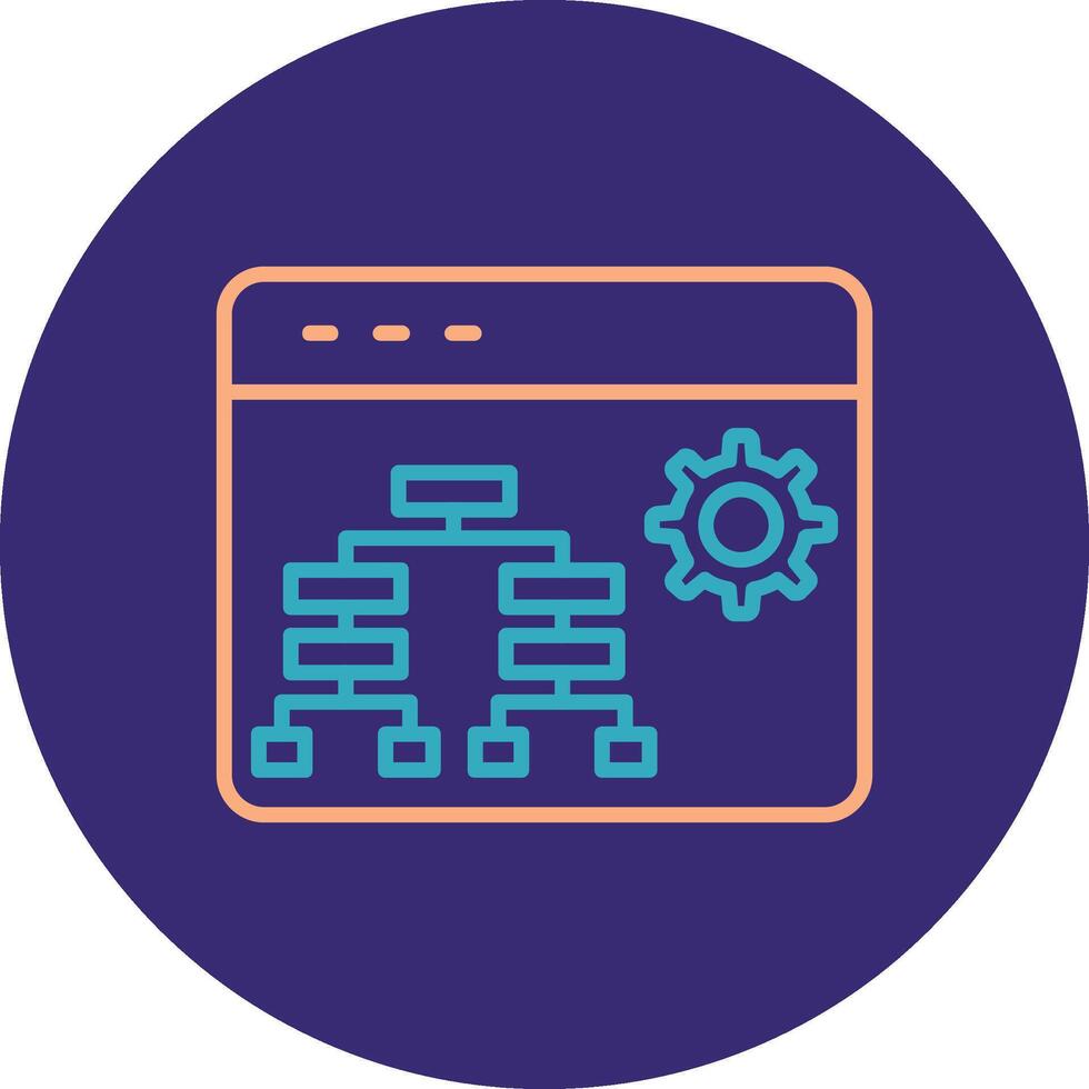 Hierarchy Line Two Color Circle Icon vector