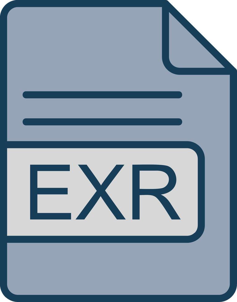 exr archivo formato línea lleno gris icono vector