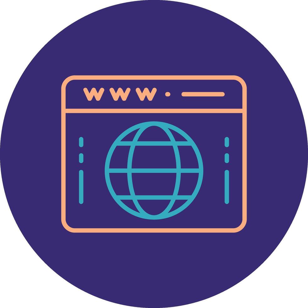 Domain Line Two Color Circle Icon vector