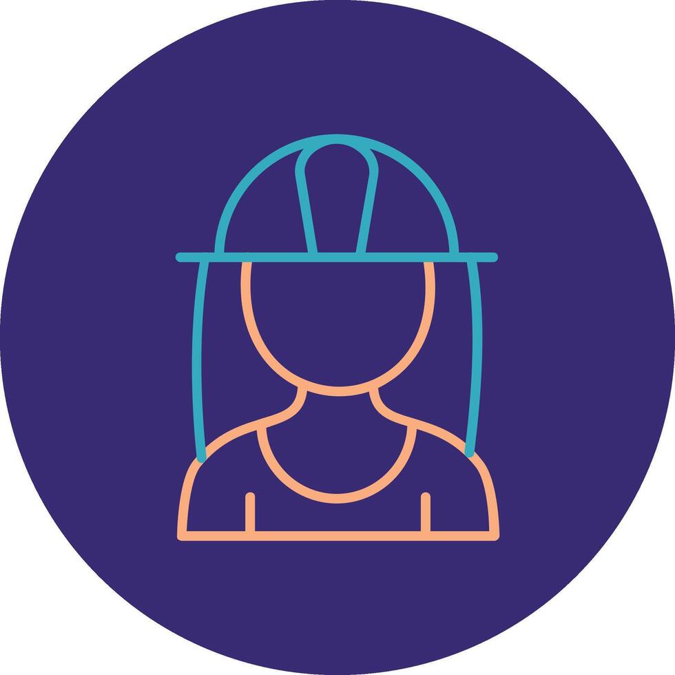 Architect Line Two Color Circle Icon vector