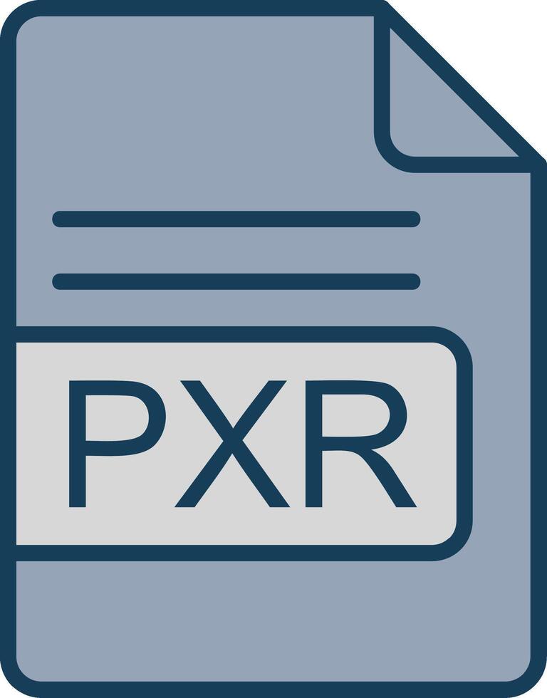 PXR File Format Line Filled Grey Icon vector