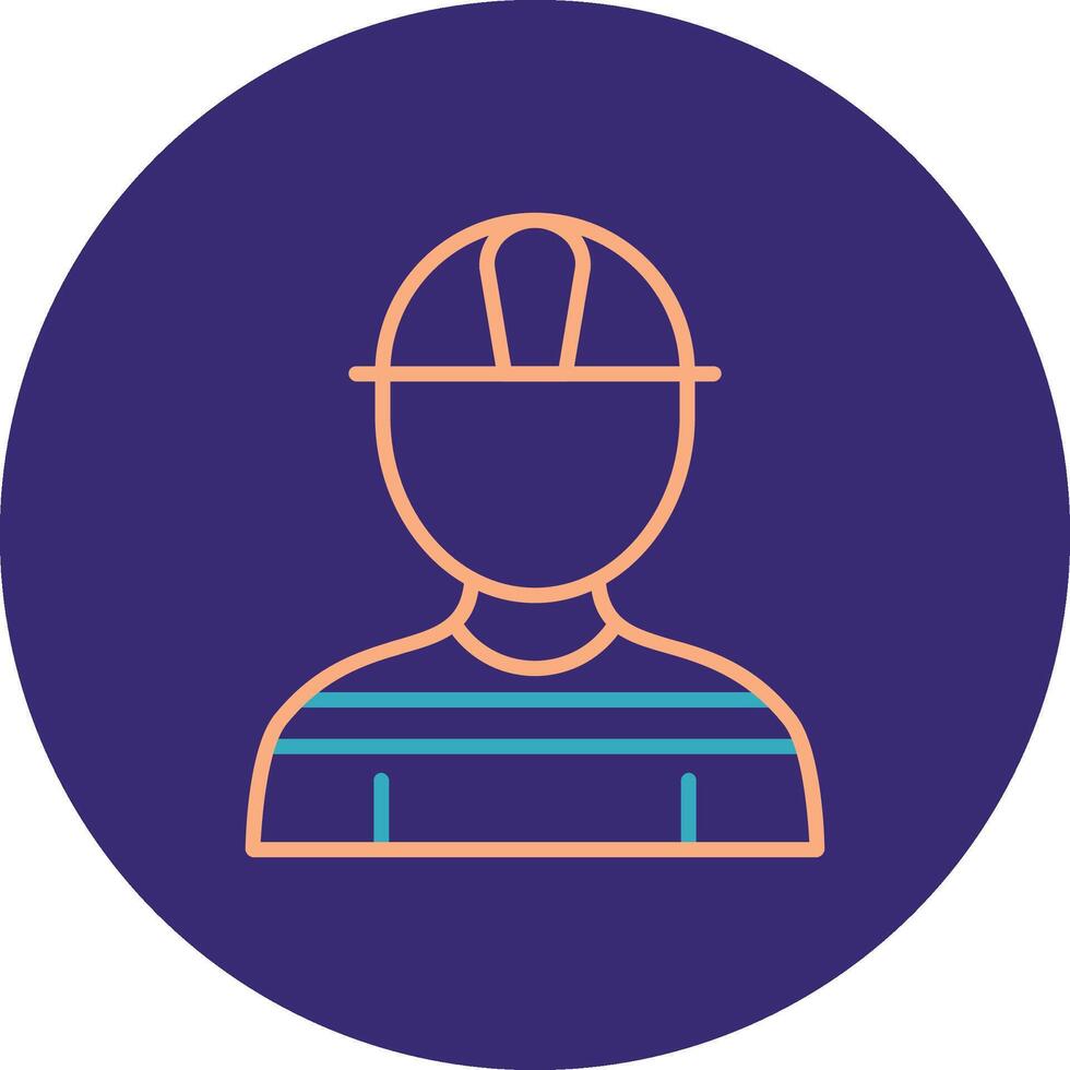 Architect Line Two Color Circle Icon vector