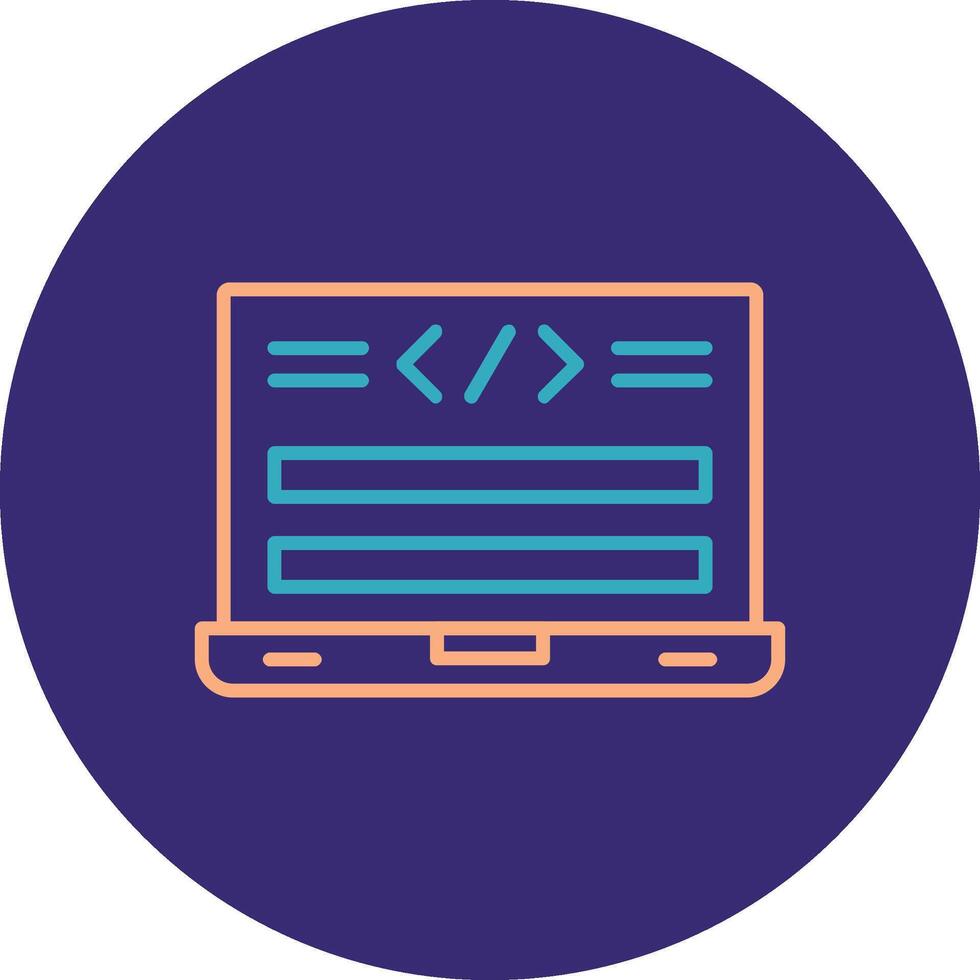 Html Code Line Two Color Circle Icon vector