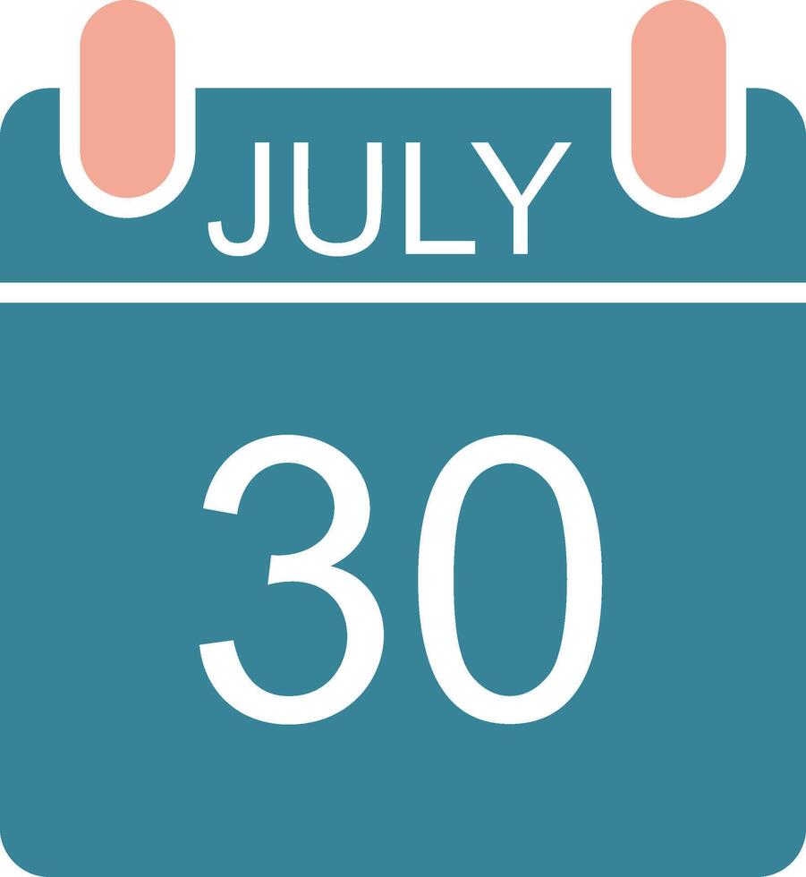 July Glyph Two Color Icon vector