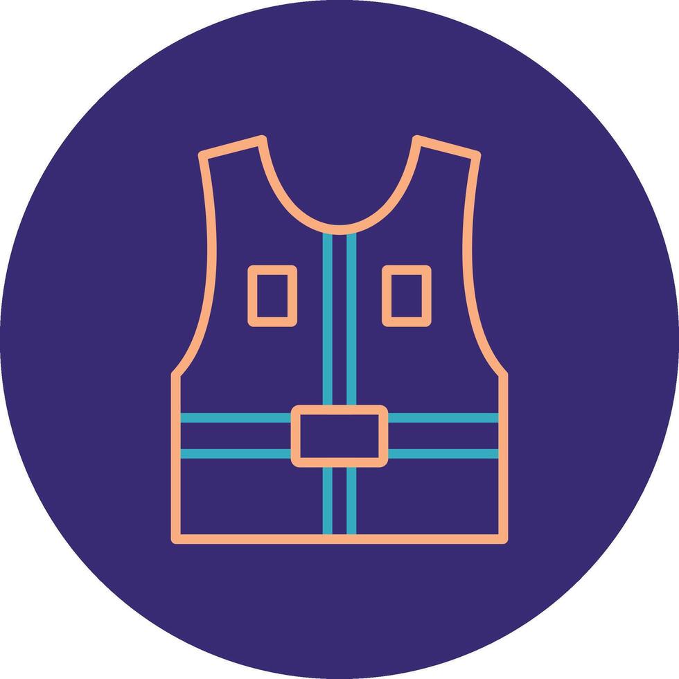 Jacket Line Two Color Circle Icon vector