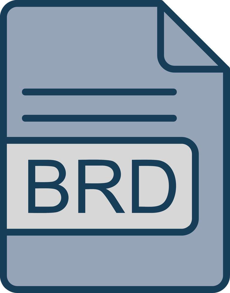 BRD File Format Line Filled Grey Icon vector