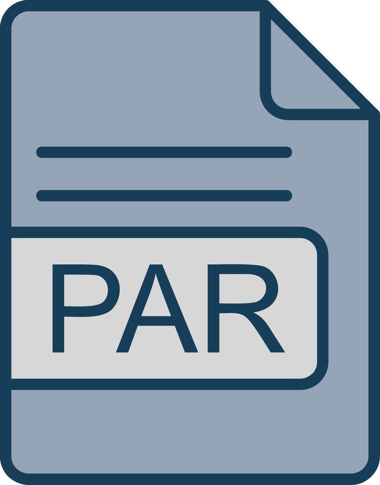PAR File Format Line Filled Grey Icon vector
