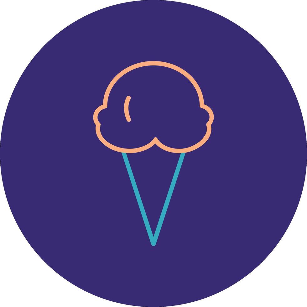 Ice Cream Line Two Color Circle Icon vector