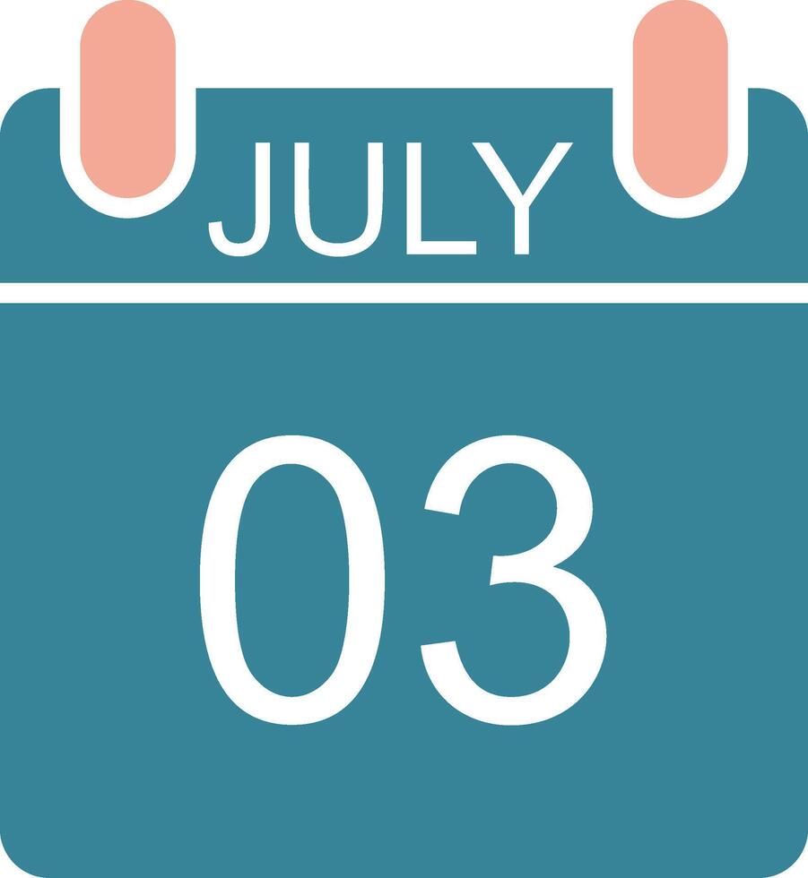July Glyph Two Color Icon vector
