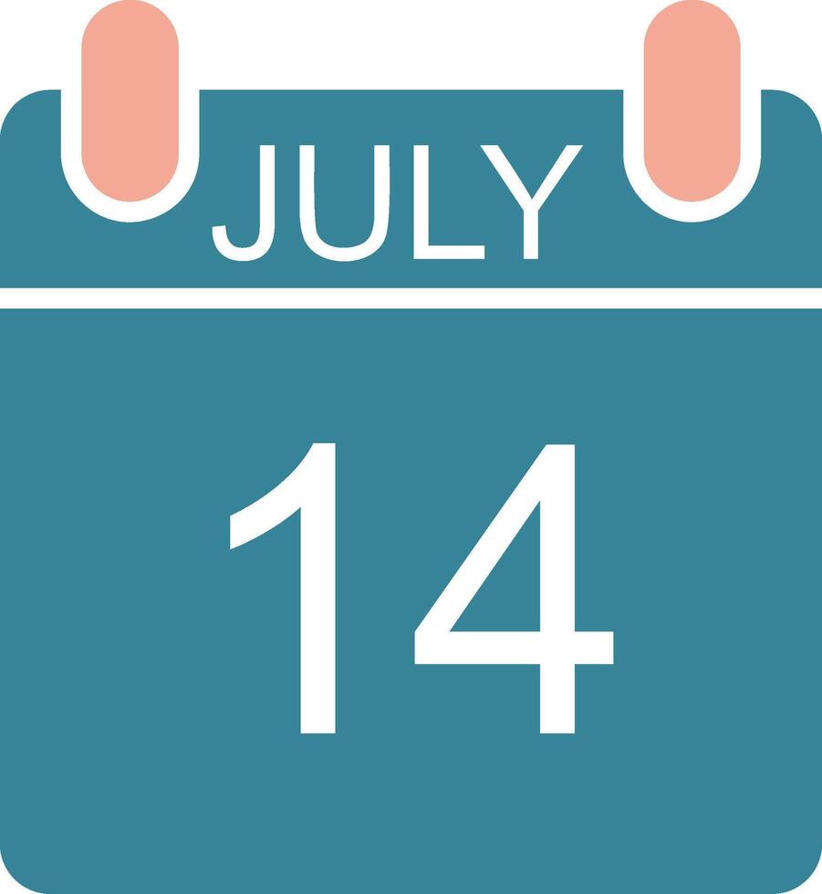 July Glyph Two Color Icon vector