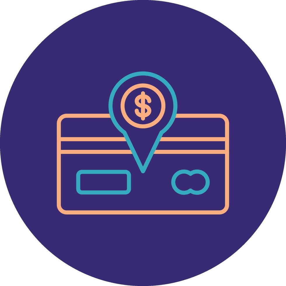 Direct Debit Line Two Color Circle Icon vector