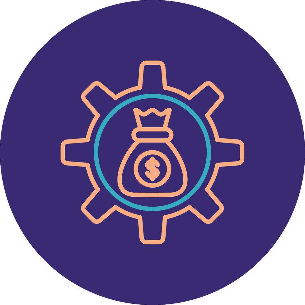 Asset Management Line Two Color Circle Icon vector