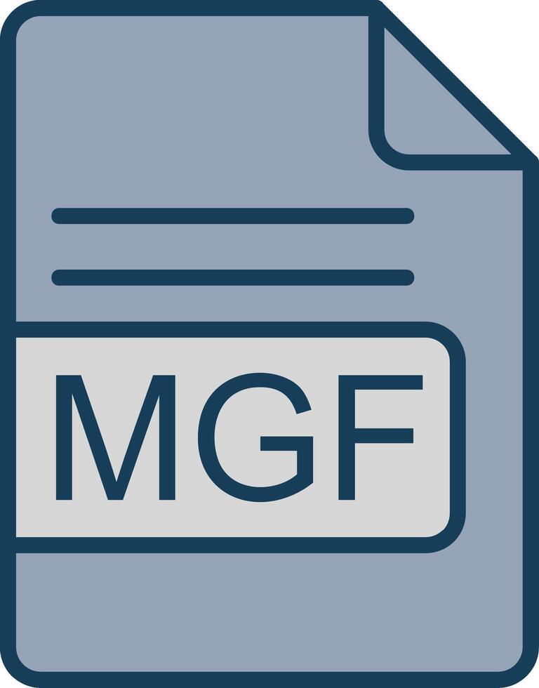 MGF File Format Line Filled Grey Icon vector