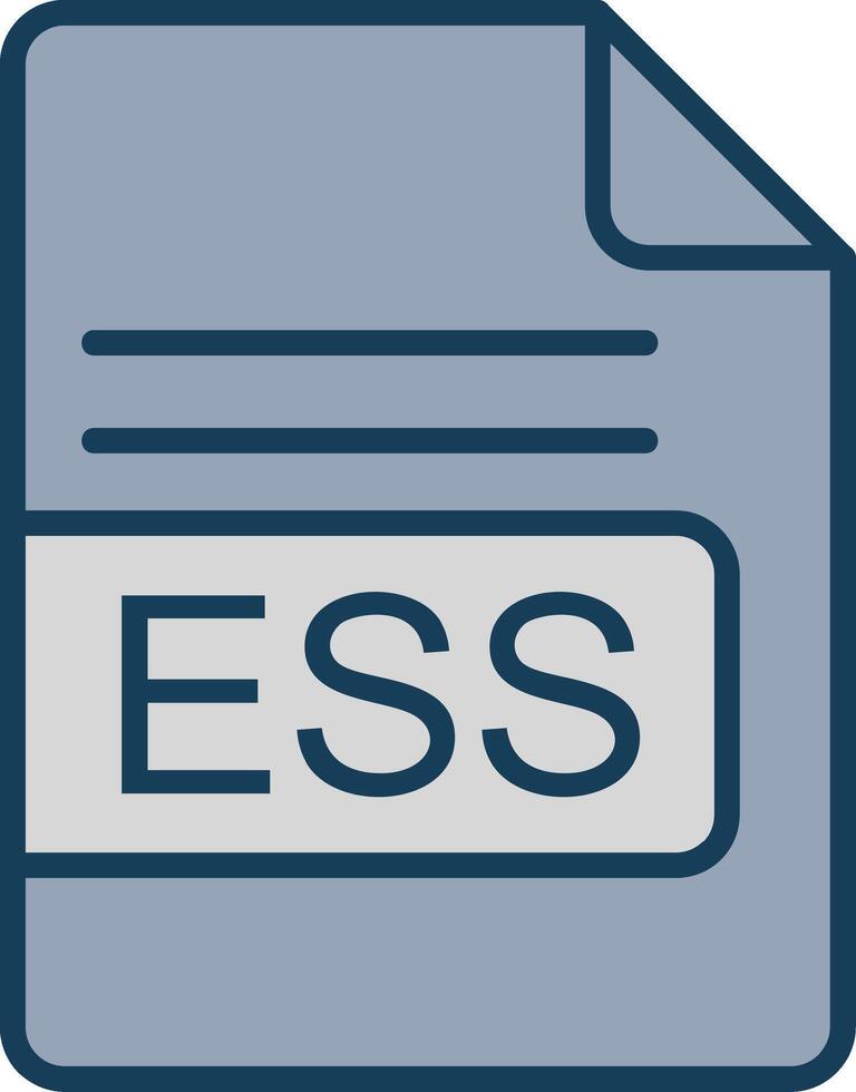 ESS File Format Line Filled Grey Icon vector