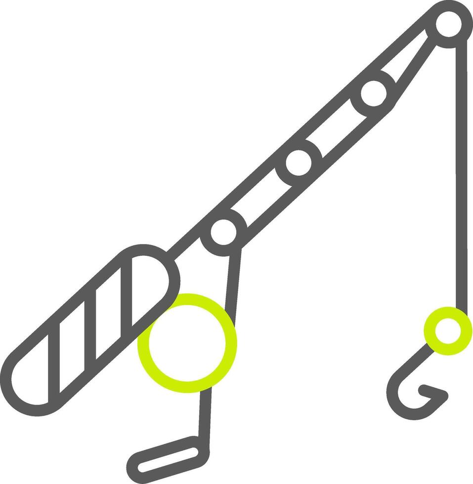 Fishing Hook Line Two Color Icon vector