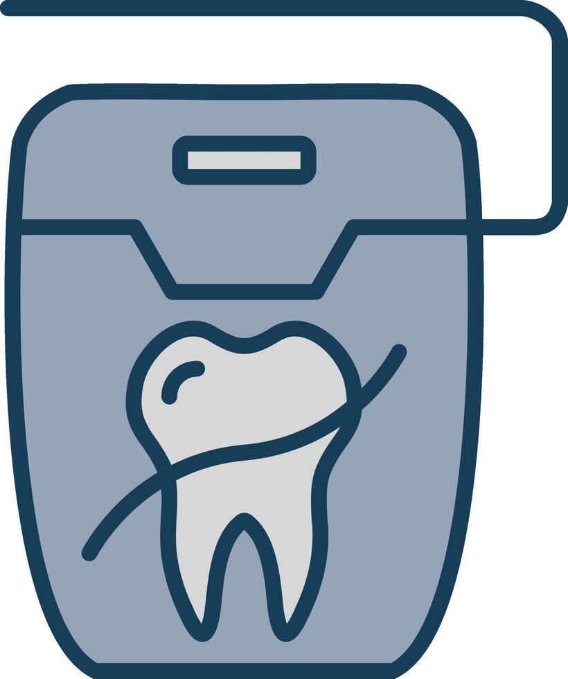 Floss Line Filled Grey Icon vector