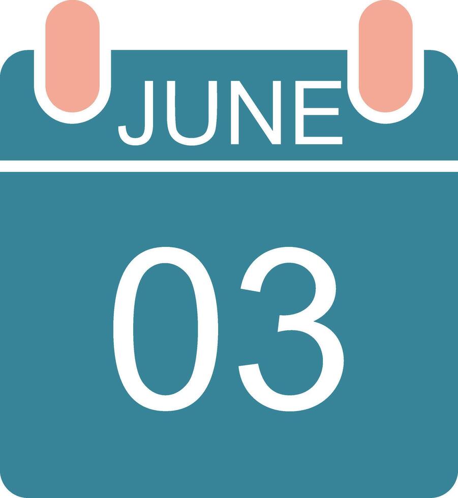 June Glyph Two Color Icon vector