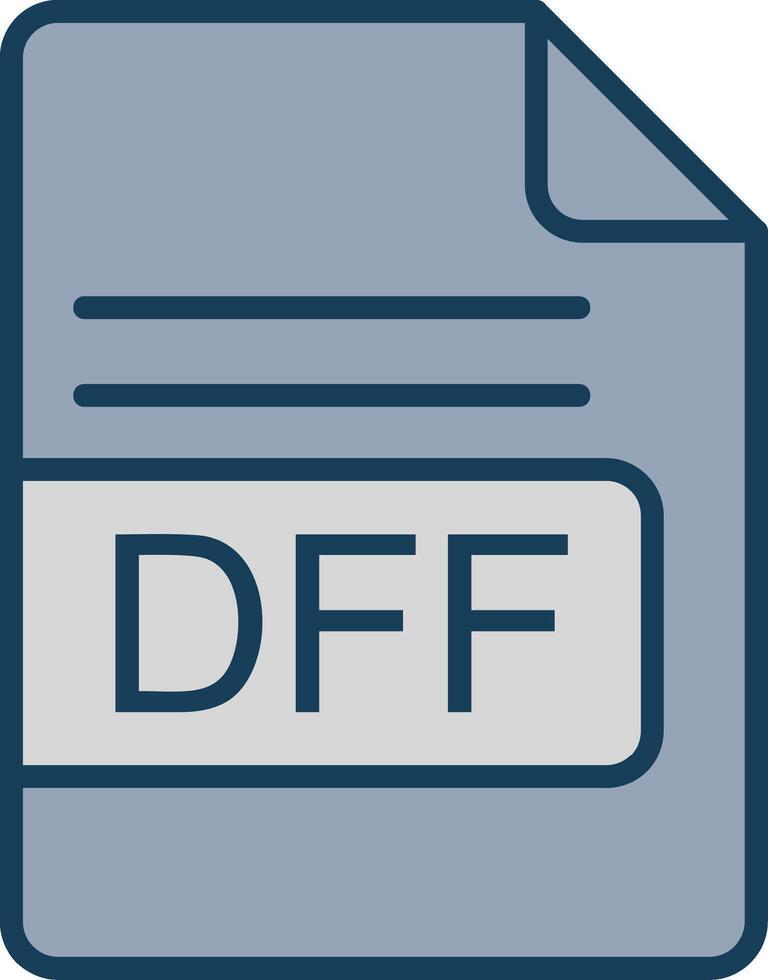 DFF File Format Line Filled Grey Icon vector