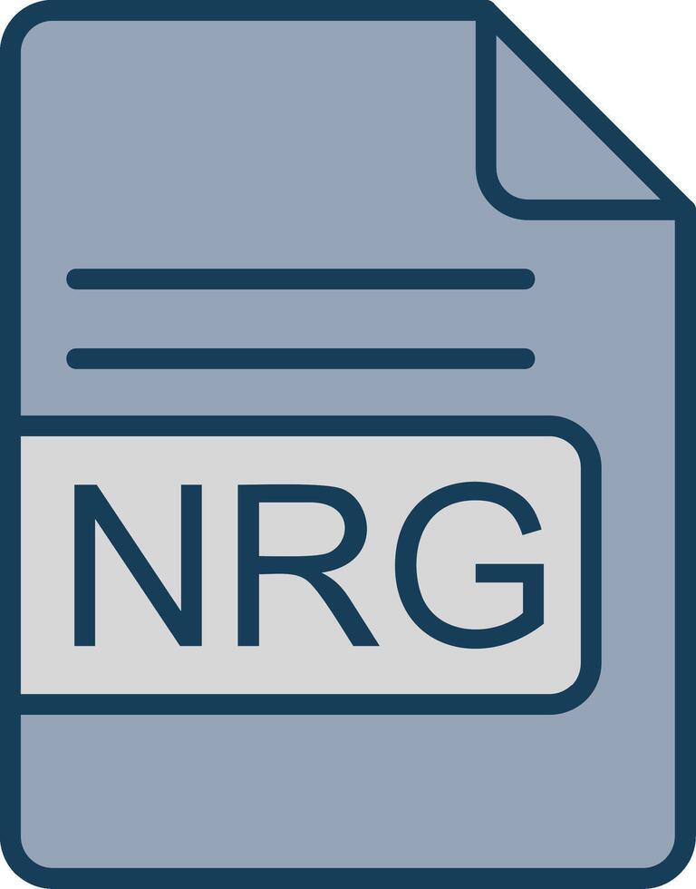 NRG File Format Line Filled Grey Icon vector