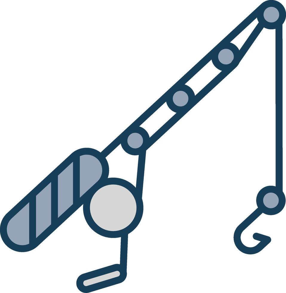Fishing Hook Line Filled Grey Icon vector