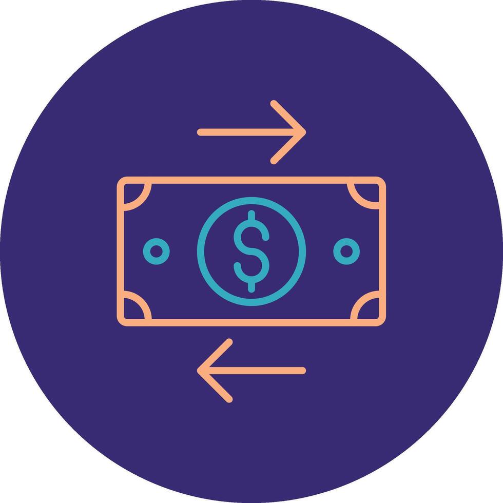 Bank Transfer Line Two Color Circle Icon vector