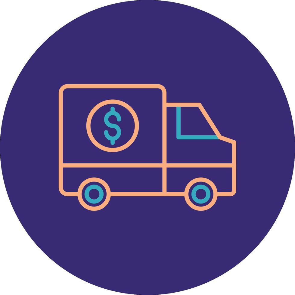 Money Transport Line Two Color Circle Icon vector