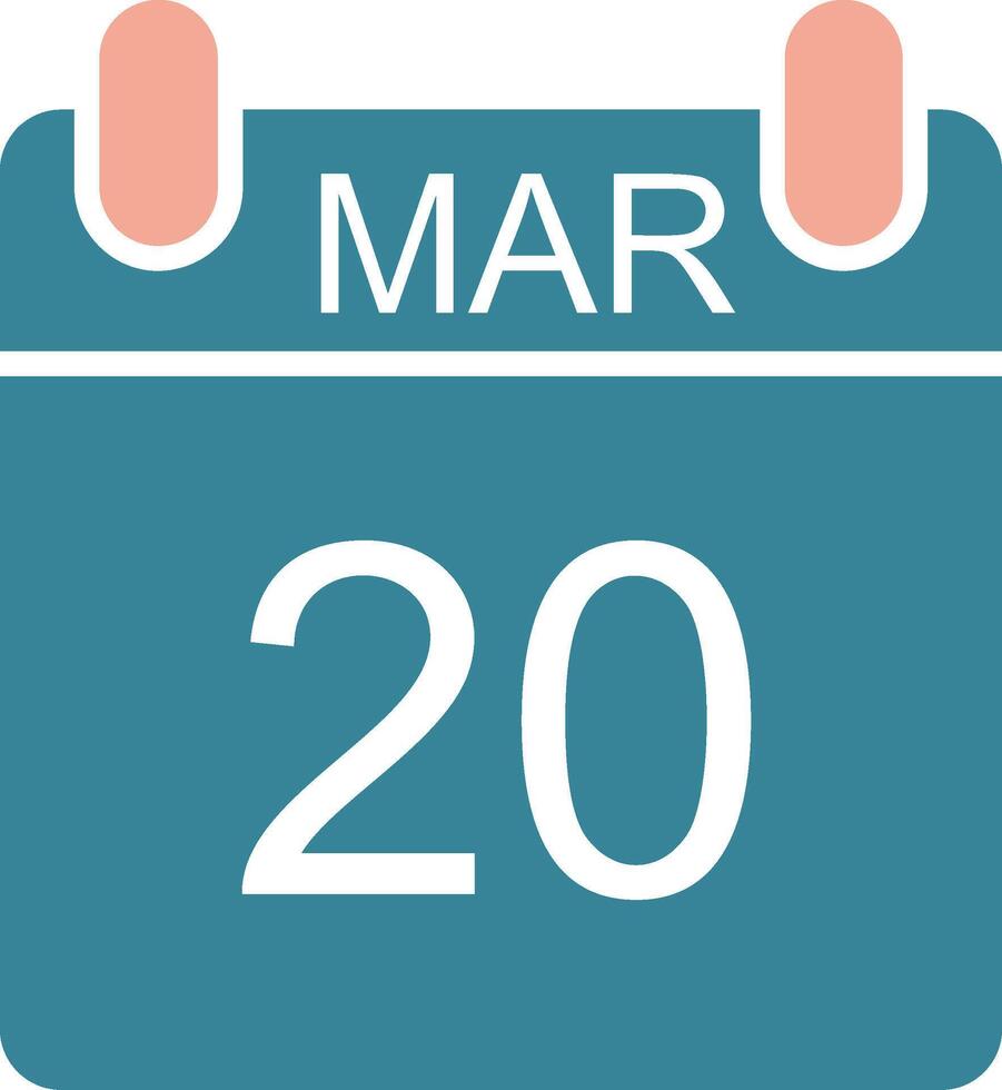 March Glyph Two Color Icon vector